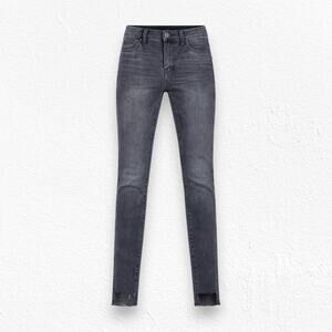 Madewell Washed Black 10" High-Rise Skinny Raw Step Hem Stretch Jeans Size 25